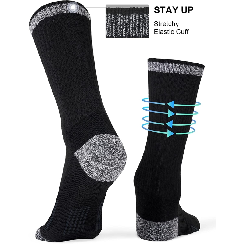 FITRELL 6 Pack Men's Athletic Crew Socks Cushioned Work Boot Socks Size 9-12/12-15 - Image 4